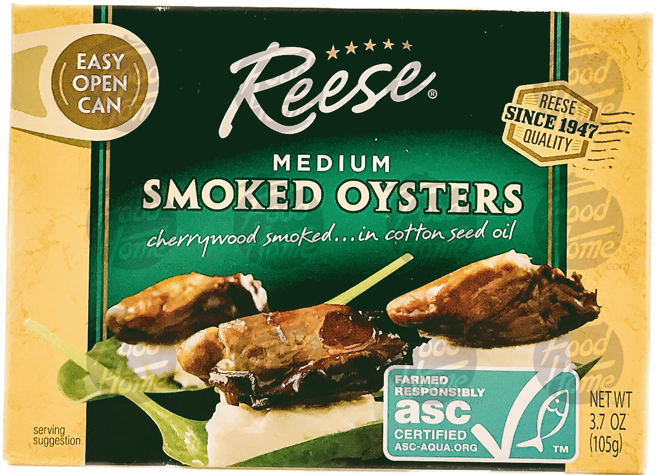 Reese  medium smoked oysters fancy cherry wood in cottonseed oil Full-Size Picture